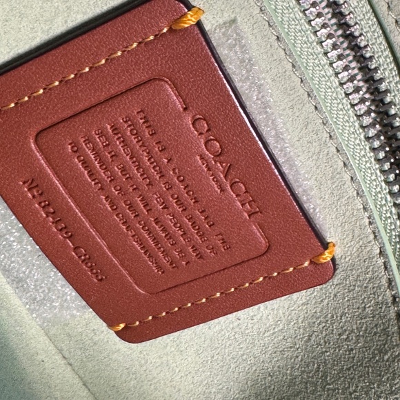 Coach Mint Green Crossbody Bag Emmy Saddle Bag 23 Pistachio Mint rare leather - Picture 4 of 10